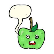 cartoon apple with speech bubble N17