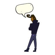 cartoon cool guy with speech bubble N5