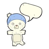 cartoon cute polar bear with speech bubble N35