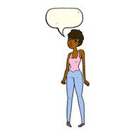 cartoon pretty woman with speech bubble N142