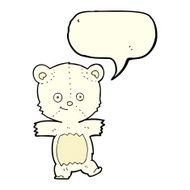 cartoon cute polar bear with speech bubble N36