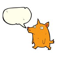 cartoon funny little dog with speech bubble N9