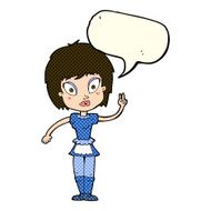 cartoon maid with speech bubble N21