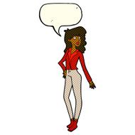 cartoon pretty woman with speech bubble N144