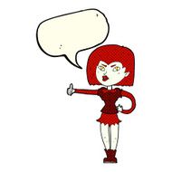 cartoon vampire girl giving thumbs up with speech bubble N6