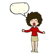 cartoon loud woman with speech bubble N4
