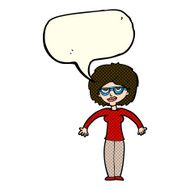 cartoon woman shrugging shoulders with speech bubble N259