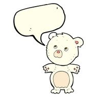 cartoon funny teddy bear with speech bubble N6