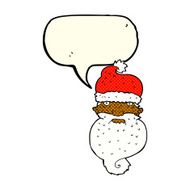 cartoon grim santa face with speech bubble N3