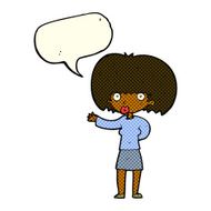 cartoon woman gesturing with speech bubble N15