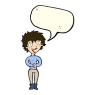 cartoon crazy excited woman with speech bubble N10