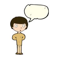 cartoon curious boy with speech bubble N18