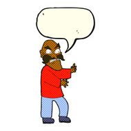 cartoon angry old man with speech bubble N72