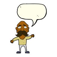 cartoon worried old man with speech bubble N10