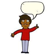 cartoon man asking question with speech bubble N25