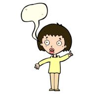 cartoon woman explaining her point with speech bubble N19