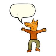 cartoon fox man with speech bubble N32