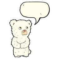 cartoon polar bear cub with speech bubble N45