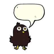 funny cartoon bird with speech bubble N67