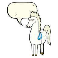 cartoon horse with speech bubble N21