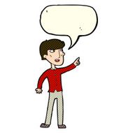 cartoon man pointing with speech bubble N101