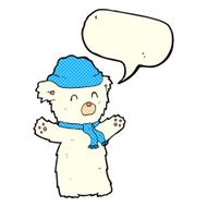 cartoon cute polar bear with speech bubble N37