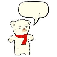 cartoon cute polar bear with speech bubble N38