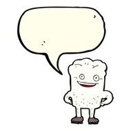 cartoon tooth looking smug with speech bubble N9