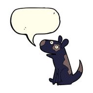 cartoon happy dog with speech bubble N39