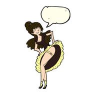 cartoon flamenco dancer with speech bubble N6