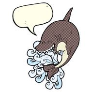 cartoon shark with speech bubble N19