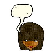 cartoon staring woman with speech bubble N26