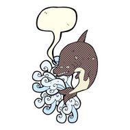 cartoon shark with speech bubble N20