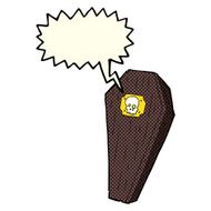 spooky cartoon coffin with speech bubble N11