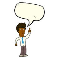 cartoon friendly man with idea speech bubble N6