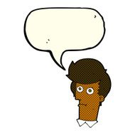 cartoon staring face with speech bubble N6
