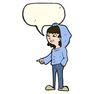 cartoon pointing teenager with speech bubble N6