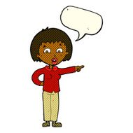 cartoon pointing woman with speech bubble N16