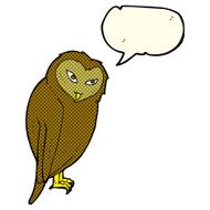 Cartoon owl with speech bubble N33