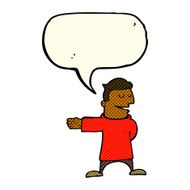cartoon man gesturing direction with speech bubble N6