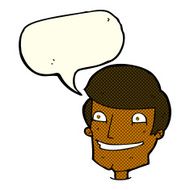 cartoon grinning man with speech bubble N42
