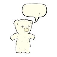 cute cartoon polar bear with speech bubble N42