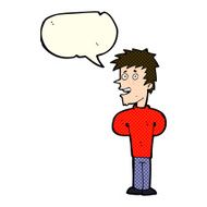 cartoon happy man with speech bubble N229
