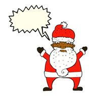 cartoon stressed out santa with speech bubble N5