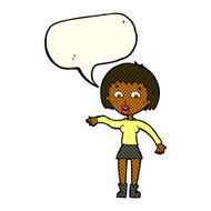 cartoon surprised woman with speech bubble N132
