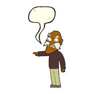 cartoon furious old man with speech bubble N5
