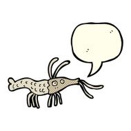 cartoon shrimp with speech bubble N18