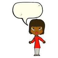 cartoon woman with open arms speech bubble N54