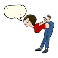 cartoon sexy woman with speech bubble N10