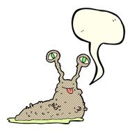 cartoon gross slug with speech bubble N8